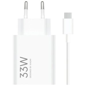 Xiaomi 33W Combo Cargador de Pared para Smartphone USB-A 33W + Cable - Identificacion Inteligente de Dispositivos - Color Blanco