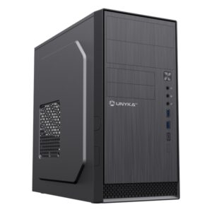 Unykach Aero C12 V2 Caja Torre MicroATX - Tamaño Disco Soportado 3.5", 2.5" - USB-A 3.0, USB-C 2.0, Audio - Color Negro