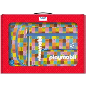 Dohe Playmobil Unite As One Pack de Mochila + Carpeta A4 Recambio + Portatodo Triple - Todo en un Maletin Perfecto para Regalo