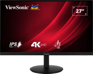 ViewSonic VG2708-4K Monitor LED 27" IPS UHD 4K HDR - Respuesta 4ms - 16:9 - Ajustable de Inclinacion - HDMI, DisplayPort, Audio - Angulo de Vision 178º - VESA 100x100mm