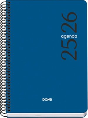 Dohe Esencial Agenda Escolar 25/26 Espiral A5 - Dia Pagina - Papel 70g/m2 - Cubierta en Polipropileno - Color Azul
