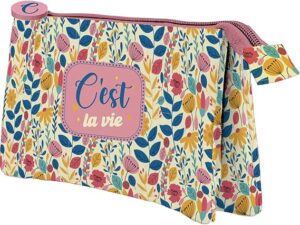 Dohe C`est la Vie Portatodo Triple - Cierre Doble con Cremallera y Tirador de Goma