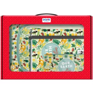Dohe WWF Tropic Pack de Mochila + Carpeta A4 Recambio + Portatodo Triple - Todo en un Maletin Perfecto para Regalo