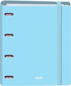 Dohe Serenity Polyfoam Carpeta de 4 Anillas Mixtas de 35mm A4 Recambio 100 Hojas Cuadricula 5mm - Cubierta de Polyfoam 2mm - Cierre con Goma - Incluye 4 Separadores y Sobre de Polipropileno - Color Azul