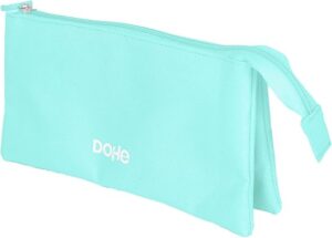 Dohe Serenity Portatodo Triple - Cierre Doble con Cremallera y Tirador de Goma - Color Verde