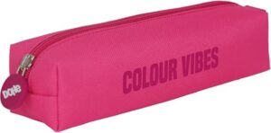Dohe Colour Vibes Portatodo Cuadrado - Cierre con Cremallera y Tirador de Goma - Color Rosa