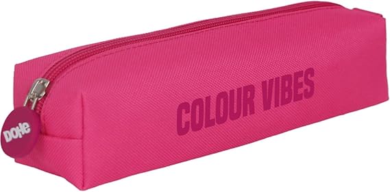 Dohe Colour Vibes Portatodo Cuadrado - Cierre con Cremallera y Tirador de Goma - Color Rosa