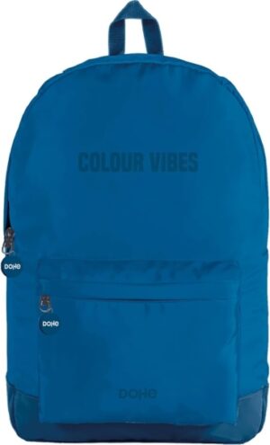 Dohe Daypack Colour Vibes Mochila Escolar - Varios Compartimentos - Asa Superior - Tirantes Acolchados y Ajustables - Fabricada en Poliester - Color Azul