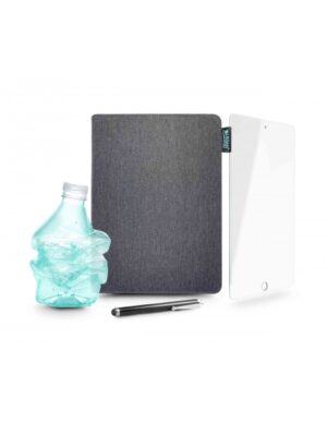 Urban Factory Greenee Pack Funda, Lapiz y Cristal Templado para Ipad - 7ª, 8ª y 9ª Generacion - 10.2" - Ecologico - Color Gris