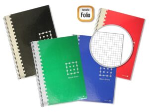 Golden Cuaderno Espiral Folio 80 Hojas 60grs. Cuadricula - Margen Remarcado - Tapa Extradura - Colores Surtidos