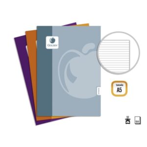 Golden Basic Pack de 10 Libretas Grapadas A5 50 Hojas 60grs Pautada 3.5 - Colores Surtidos