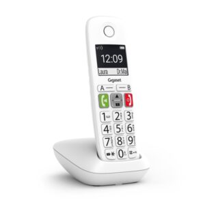 Gigaset E290 Telefono Inalambrico Dect - Pantalla Grande en B/N - Teclas con Numeros Grandes - Volumen con Funcion Amplificador - Color Blanco