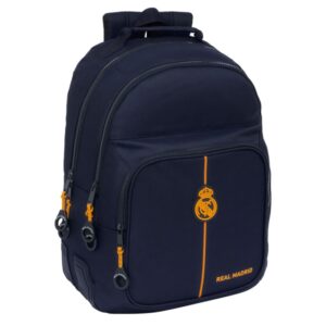 Safta Real Madrid 2ª Equipacion 24/25 Mochila - Adaptable a Carro - 2 Compartimentos - Asa de Mano - 32x42x15cm - Color Azul Marino