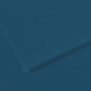 Canson Mi-Teintes Pack de 10 Hojas 160 g/m² - Tamaño 50 x 65cm - Doble Cara Grano Nido de Abeja y Grano Fino - Certificado FSC - Color Azul Petroleo