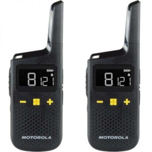Motorola XT185 Pack 2 Walkie Talkies - 16 Canales PMR446 + 121 Codigos - Alcance de hasta 8km - Autonomia hasta 24h
