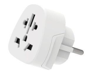 Ewent EW1480 Adaptador de Viaje Universal - USA, UK, AUS y Europa a Schuko - Color Blanco