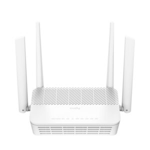 Cudy Router WiFi 6 2.5G Mesh Dual Band AX3000 - Velocidad hasta 1000Mbps - 4 Puertos - 4 Antenas Fijas de 5dBi - Tecnologia MU-MIMO - Color Blanco