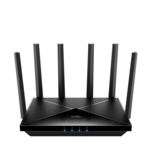 Cudy Router WiFi 7 Dual Band Gigabit BE6500 - Velocidad hasta 1000Mbps - 4 Puertos - 4 Antenas Fijas de 5dBi - Tecnologia MU-MIMO - Color Negro