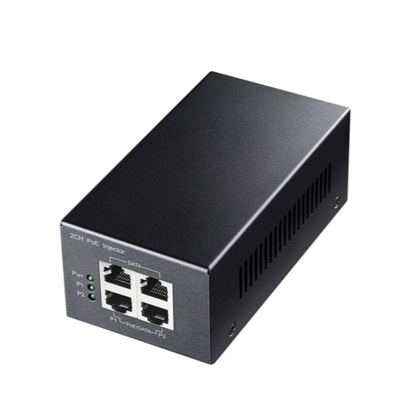 Cudy Inyector Gigabit PoE+/PoE - Potencia hasta 30W - 4 Puertos - Datos y Alimentacion por El Mismo Cable hasta 100m - Carcasa de Metal - Color Negro