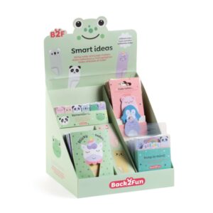 Miquel Rius Back2Fun Expositor Multiproducto con 24 Piezas Surtidas de Notas Adhesivas, Blocs Notas Adhesivas, Marcapaginas Adhesivos, Mininotas Adhesivas