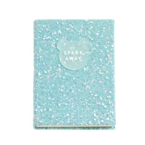 Miquel Rius Back2Fun Cuaderno Encolado con Cubierta de Purpurina Azul y Patch de Silicona - 96 Hojas Lisas de Papel 100 g/m2