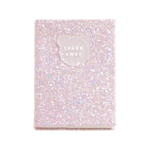 Miquel Rius Back2Fun Cuaderno Encolado con Cubierta de Purpurina Rosa y Patch de Silicona - 96 Hojas Lisas de Papel 100 g/m2