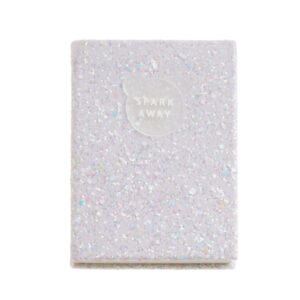 Miquel Rius Back2Fun Cuaderno Encolado con Cubierta de Purpurina Blanco y Patch de Silicona - 96 Hojas Punteadas de Papel 100 g/m2