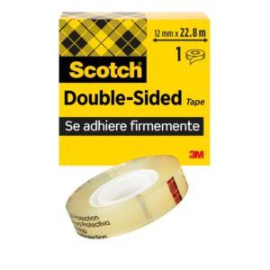 Scotch Cinta Adhesiva de Doble Cara - 12mm x 22.8m - Color Transparente