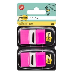Post-It Index Pack de 2 Dispensadores con 50 Marcadores Reposicionables - 25.4x43.2mm - Color Rosa