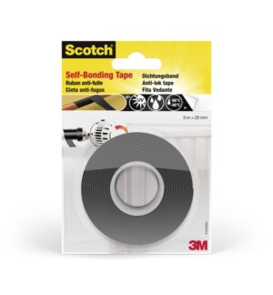 Scotch Cinta Autosellante - Silicona Autofusible - 25mm x 3m - Color Negro