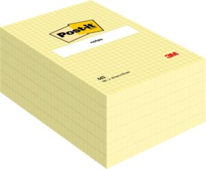 Post-It Pack de 6 Blocs de 100 Notas Adhesivas Reposicionables - Forma Rectangular - 101x152mm - Color Amarillo Claro