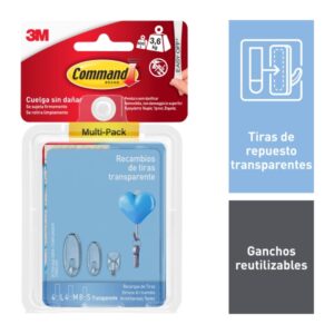 Command Tiras Adhesivas de Repuesto - Formatos Surtidos - Soporta hasta 3.6kg - Color Blanco