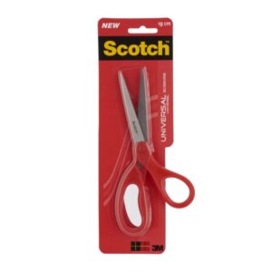 Scotch Tijeras Universales 18cm - Acero Inoxidable - Mango Ergonomico - Color Rojo