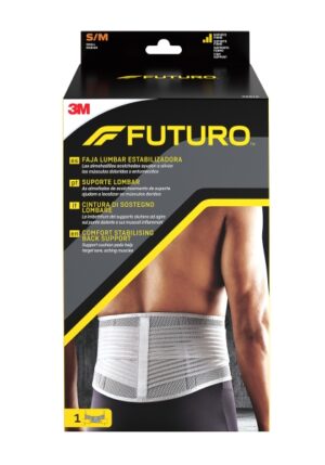 Futuro Faja Lumbar Estabilizadora - Talla S/M (73.6 - 99.1cm) - Transpirable - Color Gris