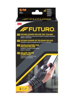 Futuro Deluxe Estabilizador del Dedo Pulgar - Talla S/M (12.7 - 16.5cm) - Transpirable - Color Negro