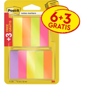 Post-It Pack de 9 Blocs de 100 Marcadores Reposicionables - Forma Rectangular - Colores Surtidos