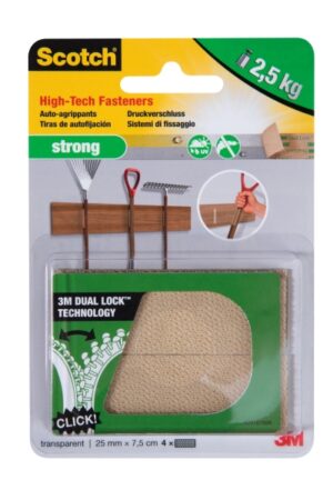 Scotch Extreme Cierres Adhesivos Reposicionables - 25mm x 75mm - Soporta hasta 2.5kg - Color Transparente