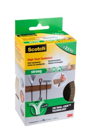 Scotch Pack de 2 Tiras de Sujecion Fuerte - 25mm x 1.2m - Color Transparente