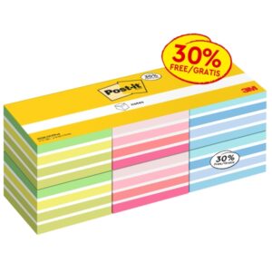 Post-It Pack de 6 Cubos de 450 Notas Adhesivas Reposicionables - Forma Cuadrada - Colores Surtidos