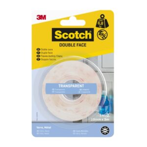 Scotch Cinta Adhesiva de Doble Cara - 19mm x 3m - Color Blanco