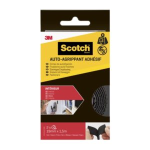 Scotch Cierres Adhesivos Reposicionables - 19mm x 1.5m - Uso en Interior - Color Negro
