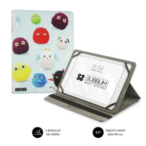 Subblim Funda Tablet Universal Trendy 9.6" a 11" - Posicion Stand con 2 Angulos de Vision - Soporte Antideslizante - Colores Varios
