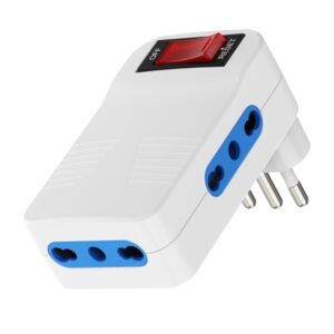 Ewent Regleta de 3 Tomas de Pared - 3x Tomas Italianas Tipo L/ Schuko de 10/16A - 3x Tomas Tipo L de 10/16A - Interruptor On/Off - Proteccion contra Sobrecarga - Enchufe Italiano - Color Blanco