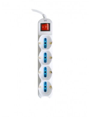 Ewent Regleta con 12 Tomas - 8 Tomas L + 4 Tomas L/F (Schuko) - Interruptor On/Off - Proteccion contra Sobretensiones - Proteccion Infantil - Cable de 1.5m - Color Blanco