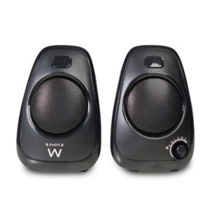 Ewent Altavoces Estereos de Sobremesa de 10W - Alimentacion USB - Jack de 3.5mm - Control de Volumen - Color Negro