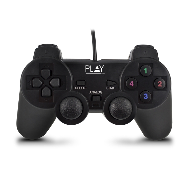 Ewent Mando/Gamepad USB - 13 Botones - 2 Palancas Analogicas - D-Pad de 8 Vias - Cable de 1.5m - Color Negro