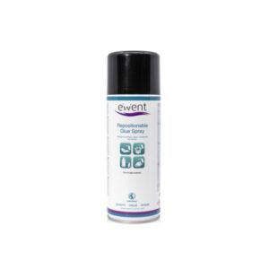 Ewent Spray de Pegamento Reposicionable - Secado Rapido - 395gr - Color Transparente