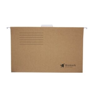 Bismark Pack de 3 Carpetas Colgantes Tamaño Folio Prolongado - Fabricadas en Kraft Marron de 230gr - Varilla de Aluminio