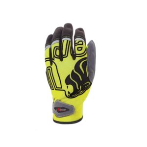 Upower Niko Guantes de Trabajo con Proteccion - Talla XL - Ajuste Seguro, Palma Resistente, Compatibles con Pantallas Tactiles, Alta Visibilidad, Agarre Mejorado - Color Amarillo Fluorescente