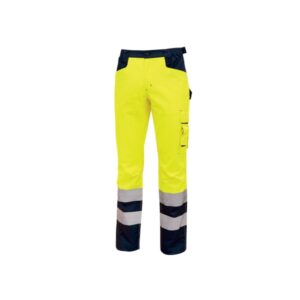 Upower Radiant Pantalon Confortable y Funcional - Talla XL - Forro Interior en Franela, Multiples Bolsillos, Ajuste de Cintura Elastico, Detalles Reflectantes, Proteccion DPI2 - Color Amarillo Fluorescente